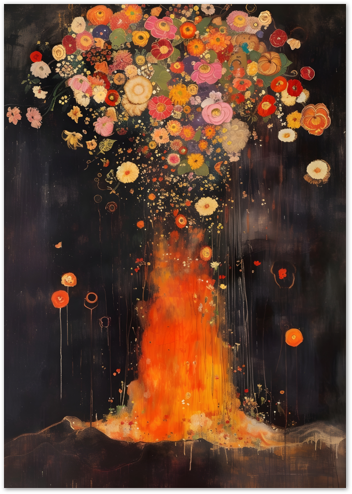 Posterux© | Floral Eruption Poster – Colorful Flower Explosion Art