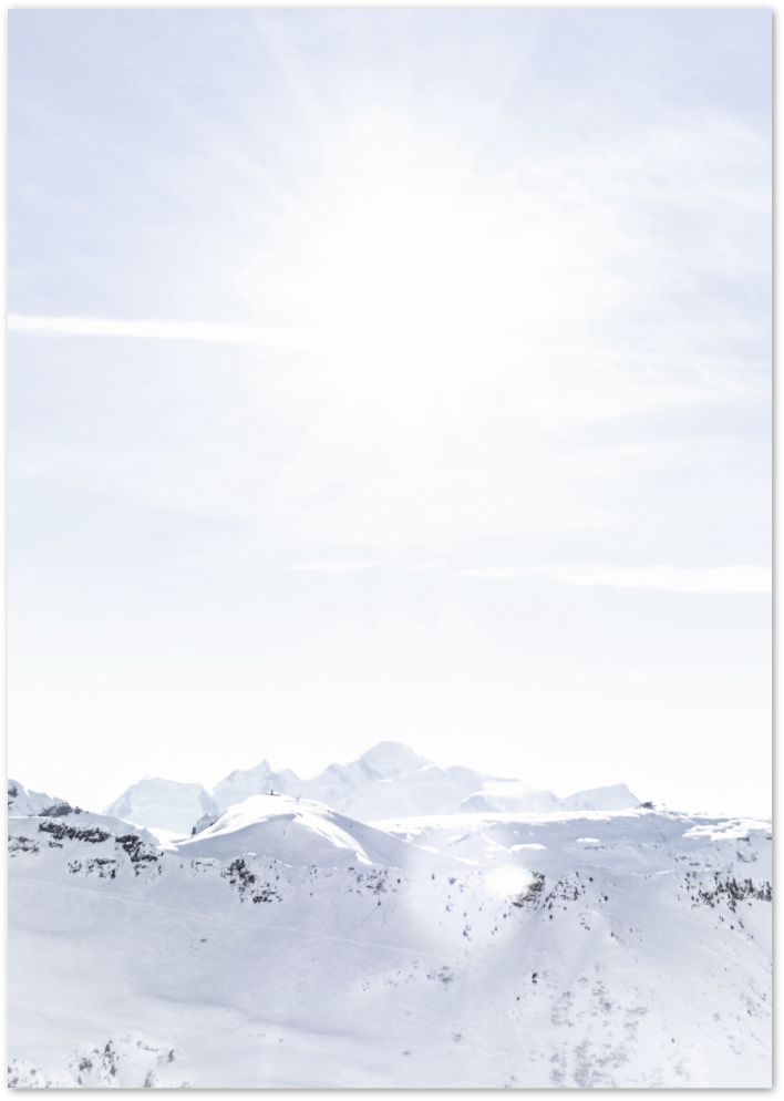 Posterux© | Sun Over Snowy Mountains – Nature Photography Poster