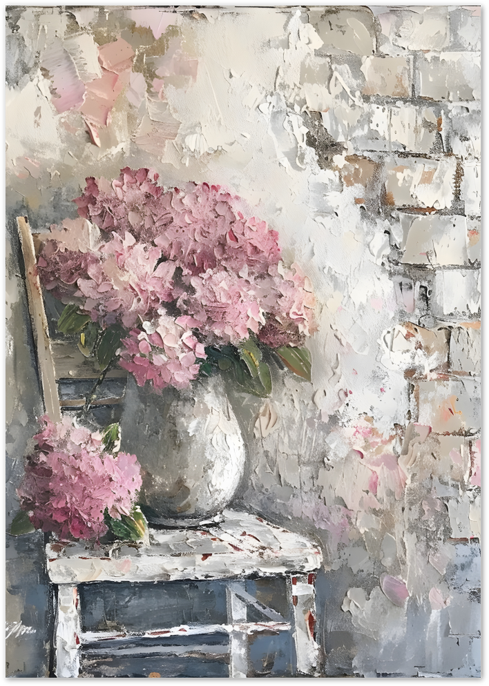 Posterux© | Pink Hydrangeas Poster – Romantic Floral Art