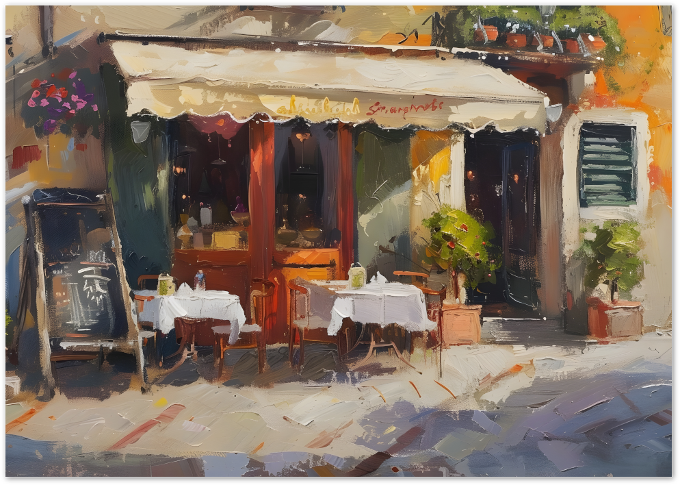 Posterux© | Italian Bistro Poster – Café Life on Canvas