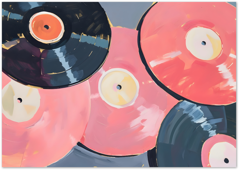 Posterux© | Pink Vinyl Records Poster – Retro Music Vibes