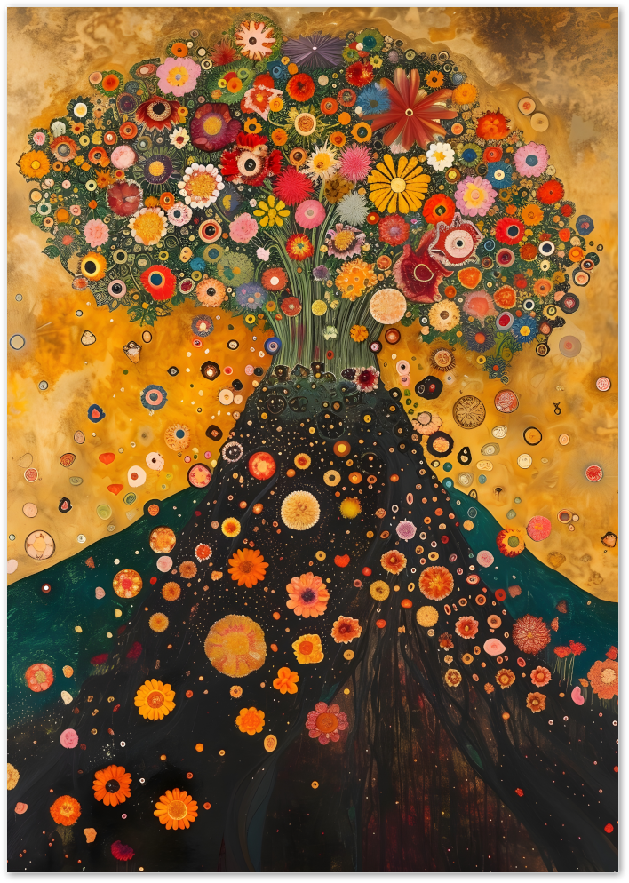 Posterux© | Flower Eruption Poster – Colorful Abstract Bloom