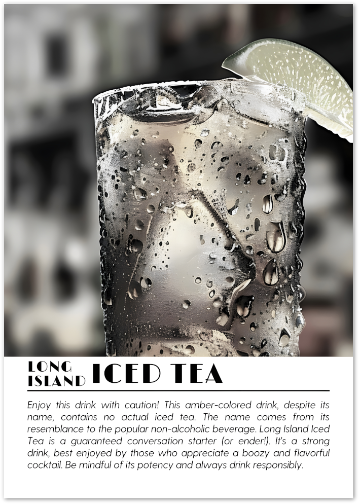 Posterux© | Long Island Iced Tea Poster – Glamorous Cocktail Photography