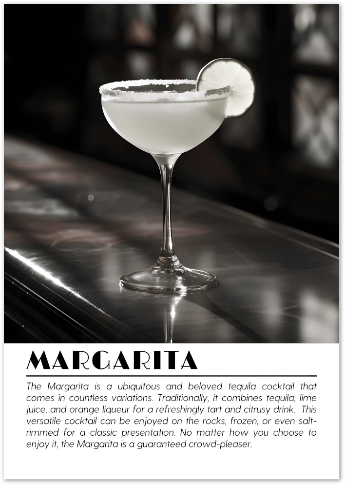 Posterux© | Margarita Cocktail Poster – Classic Tequila Print