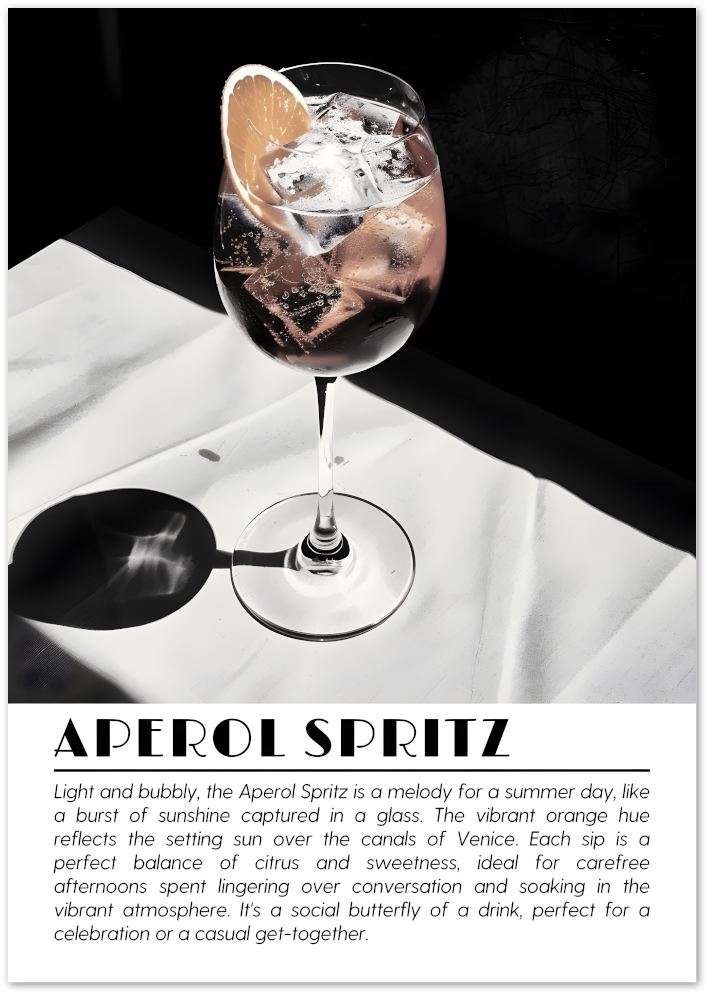 Posterux© | Aperol Spritz Poster – Elegant Summer Cocktail Art