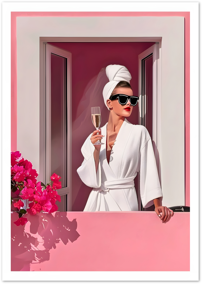 Posterux© | Balcony Glamour Poster – Pink Luxury Moment