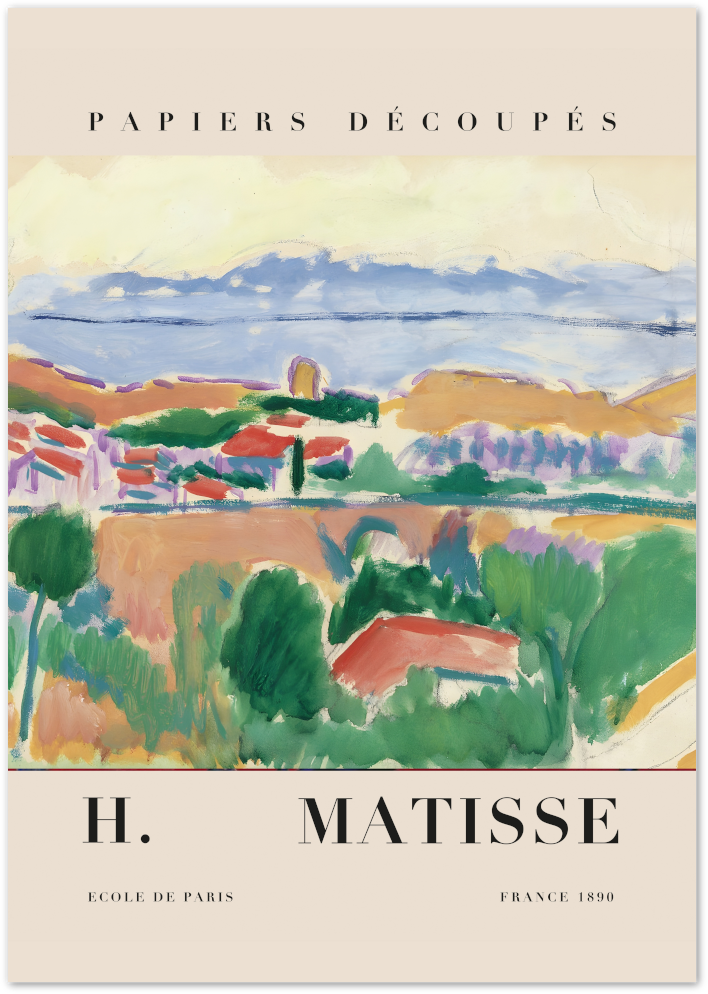 Posterux© | Provence Pastels Poster – Matisse Countryside Landscape
