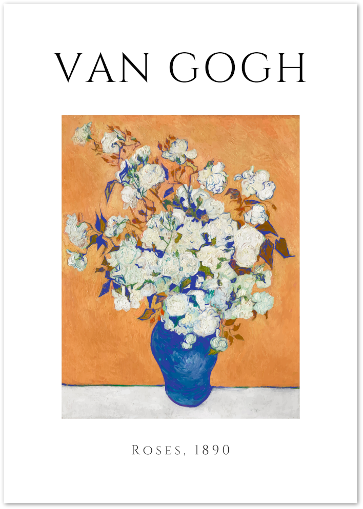 Posterux© | Roses Poster – Van Gogh Floral Art in Warm Tones