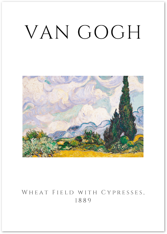 Posterux© | Wheat Field with Cypresses Poster – Van Gogh Countryside Art Print
