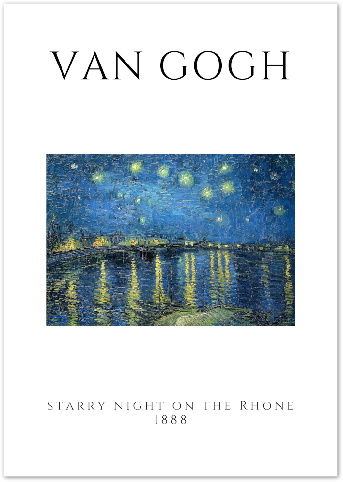 Posterux© | Starry Night on the Rhône Poster – Van Gogh Night Scene