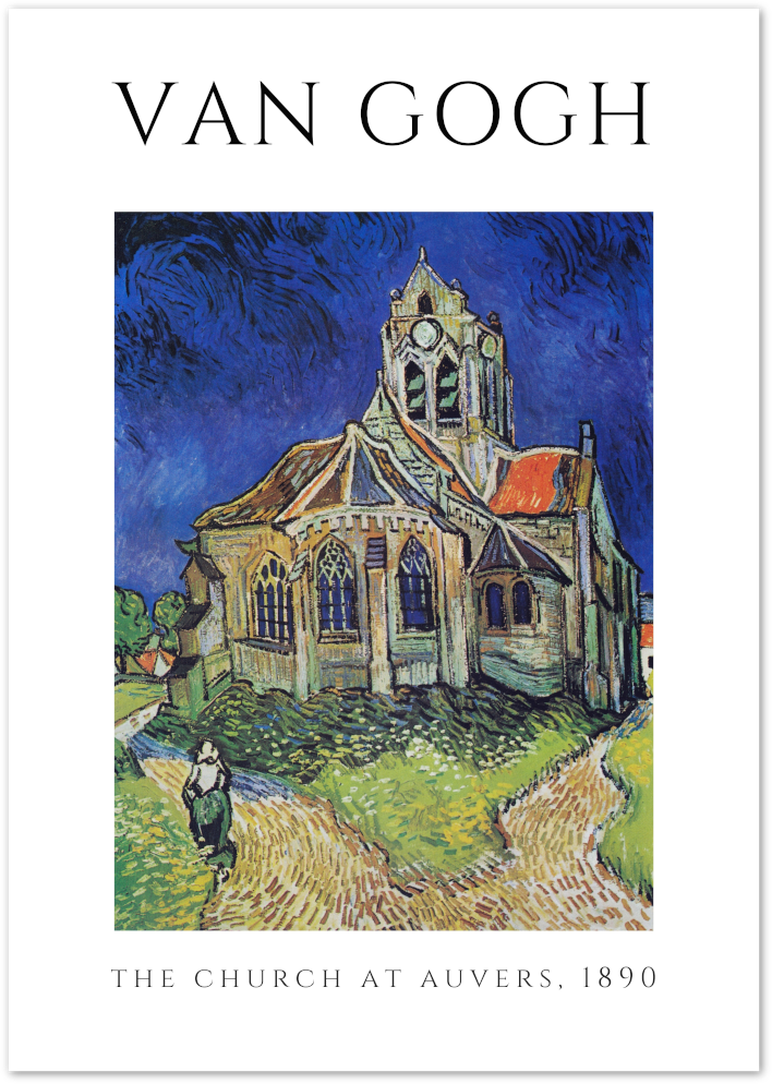 Posterux© | The Church at Auvers Poster – Van Gogh Architectural Masterpiece