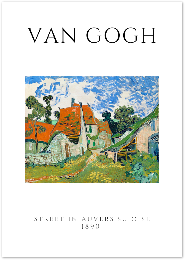 Posterux© | Street in Auvers – Van Gogh Village Scene Poster