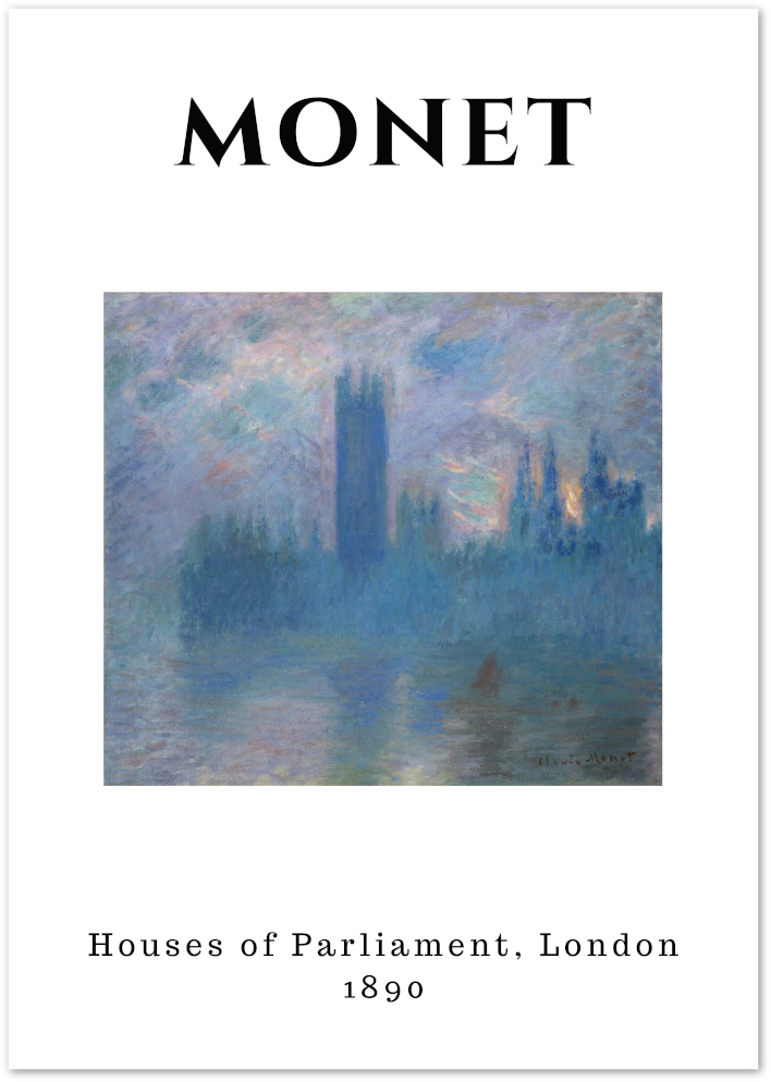 Posterux© | Houses of Parliament, London – Monet Cityscape Poster
