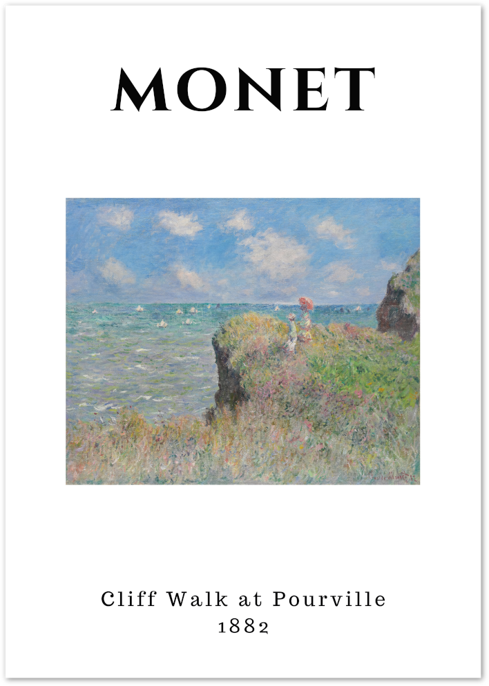 Posterux© | Cliff Walk at Pourville – Monet Seaside Impressionist Poster