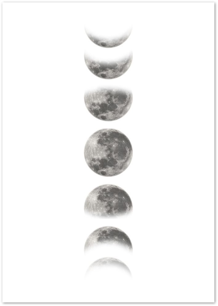 Posterux© | Lunar Phases – Minimalist Moon Cycle Poster