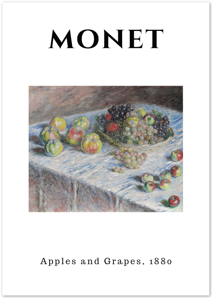 Posterux© | Apples and Grapes Poster – Monet Still Life Print