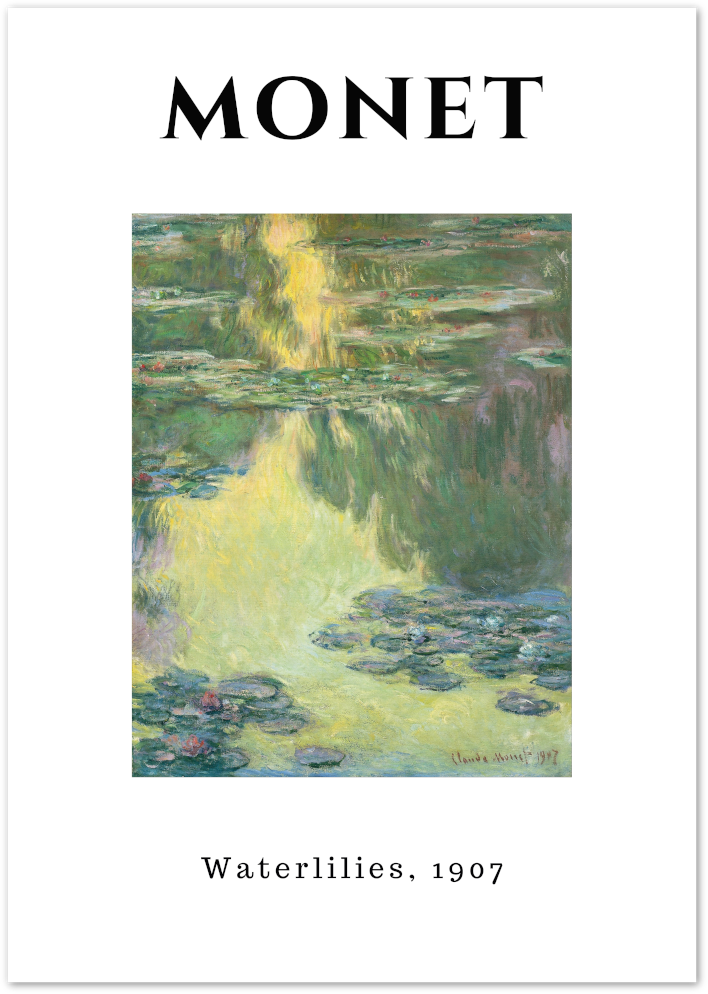 Posterux© | Waterlilies Poster – Monet Pastel Impressionist Print