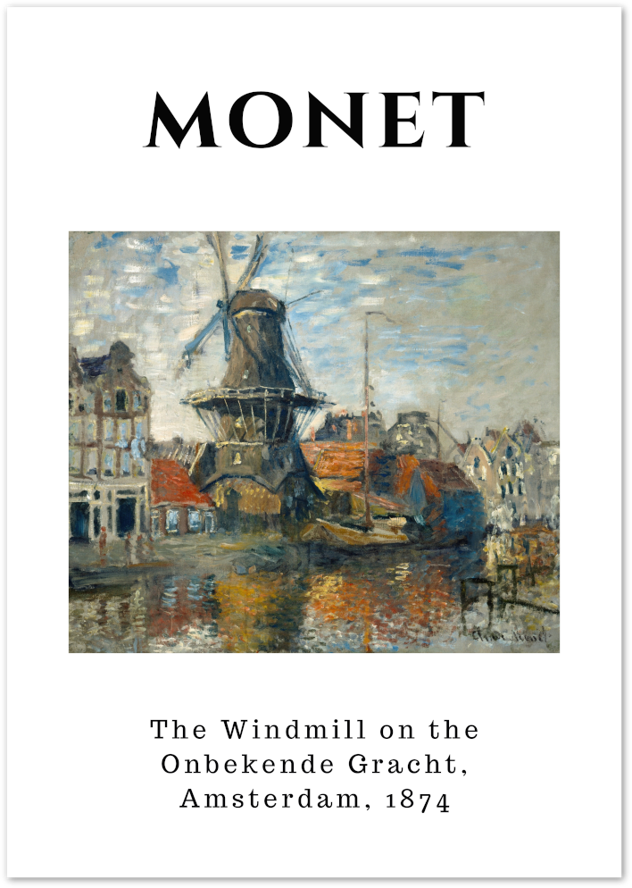 Posterux© | The Windmill on the Onbekende Gracht Poster – Monet in Amsterdam