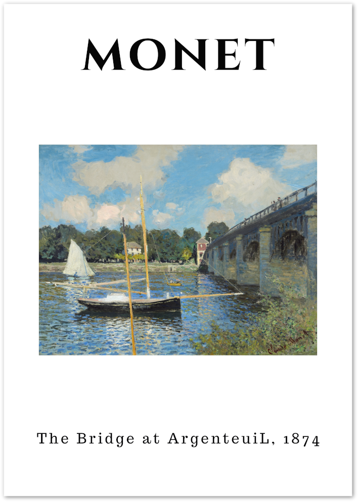 Posterux© | Bridge at Argenteuil Poster – Classic River Scene