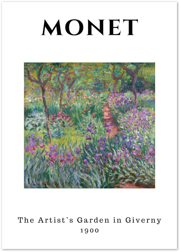 Posterux© | The Artist’s Garden in Giverny Poster – Monet Impressionist Painting