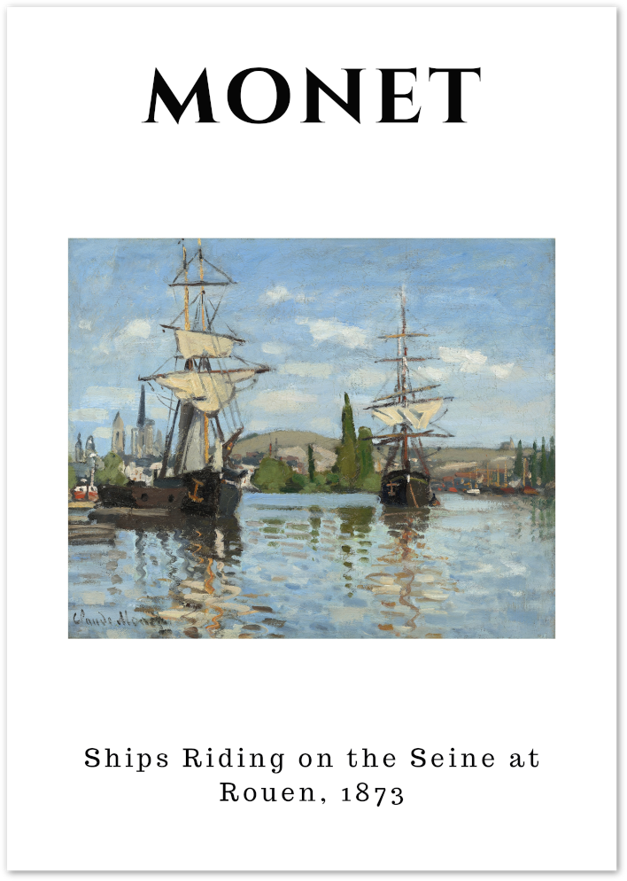 Posterux© | Ships on the Seine Poster – Nautical Impressionism