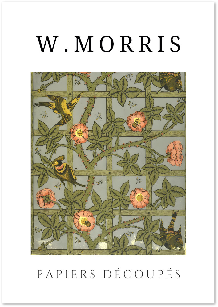 Posterux© | Trellis Garden Birds Poster – William Morris Style