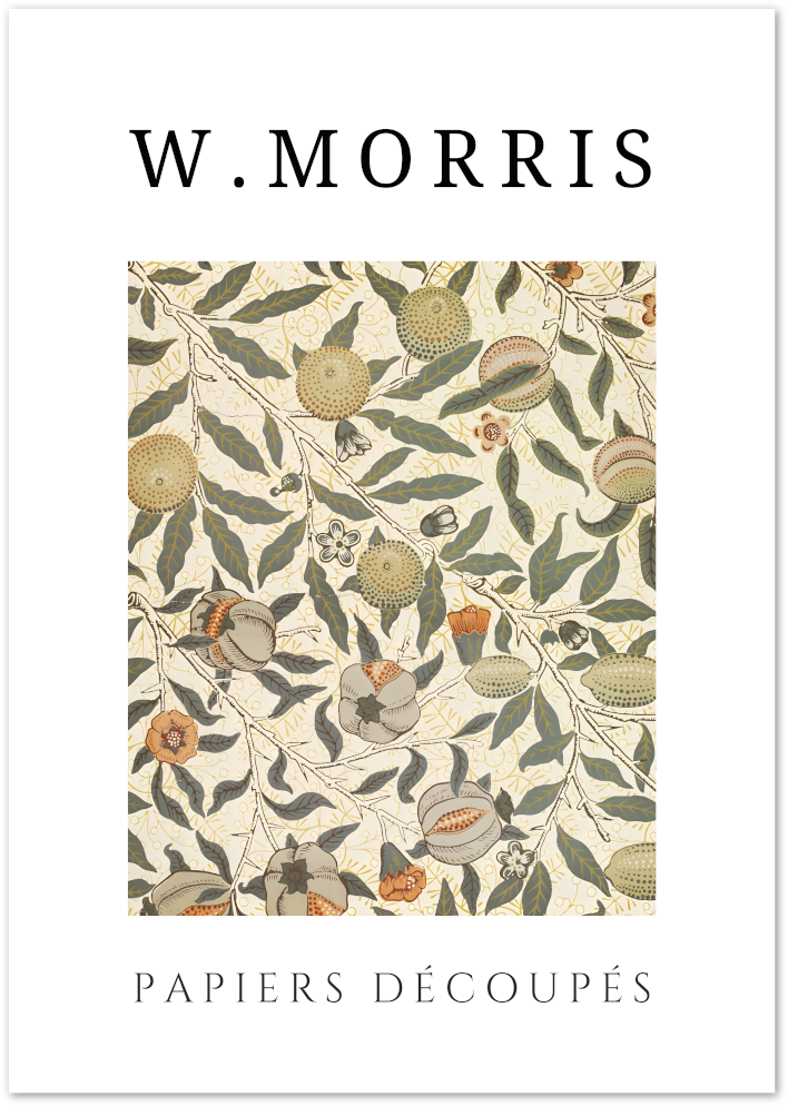 Posterux© | Pomegranate Grove Poster – William Morris Style