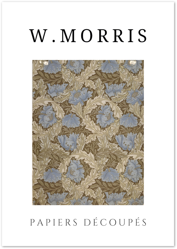 Posterux© | Blue Meadow Bloom Poster – William Morris Style