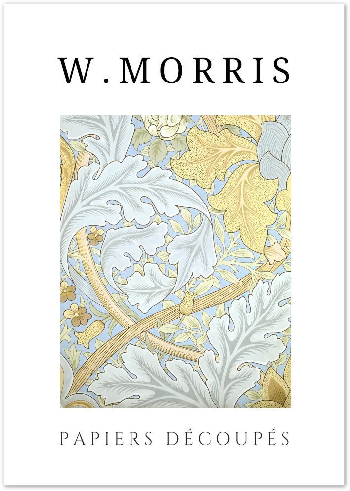 Posterux© | Silver & Sky Vines Poster – William Morris Style