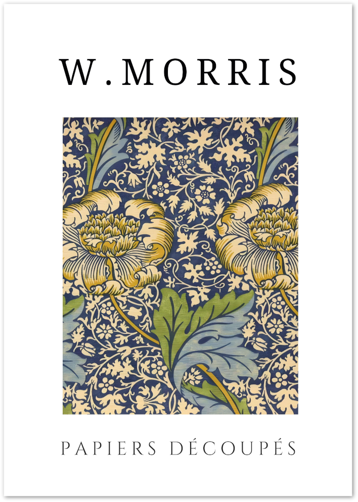 Posterux© | Midnight Garden Bloom Poster – William Morris Floral Pattern