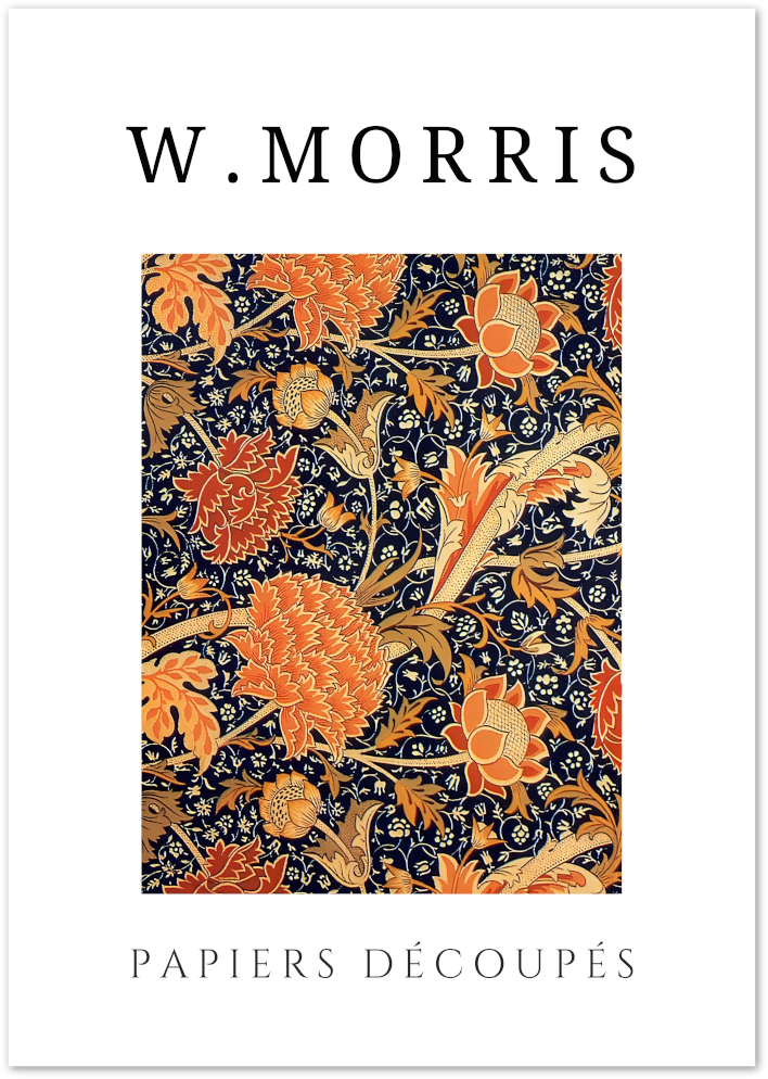 Posterux© | Red Peony Garden Poster – William Morris Floral Pattern