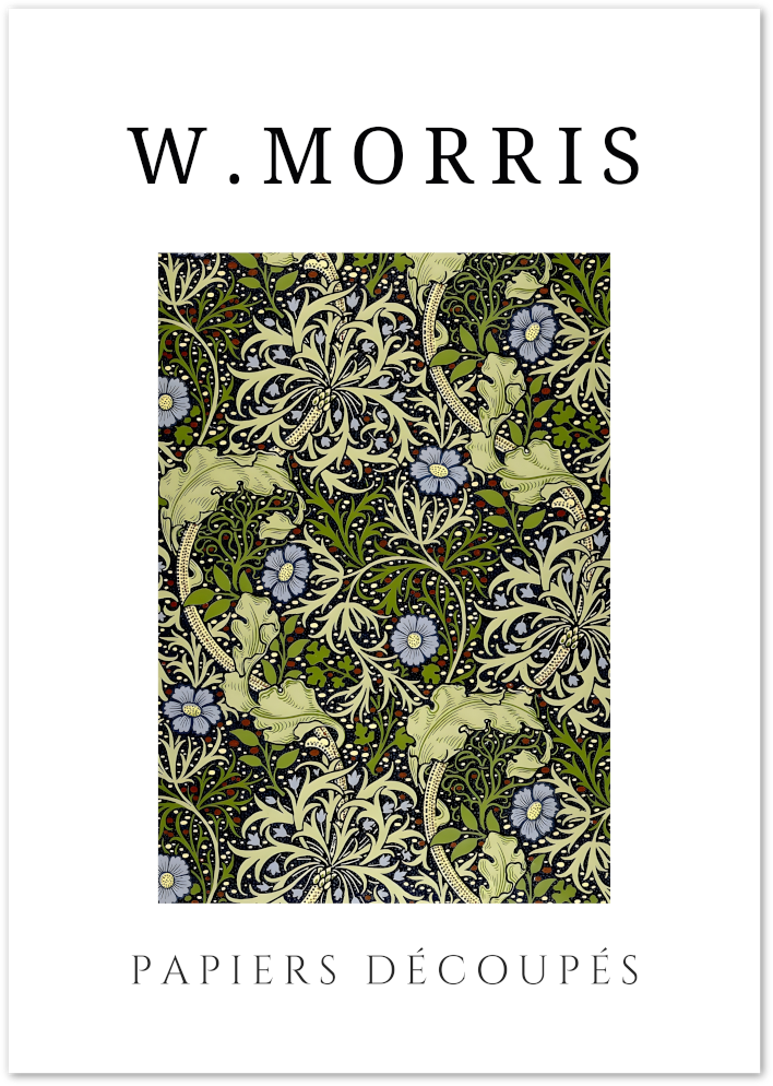 Posterux© | Green Garden Bloom Poster – William Morris Floral Pattern