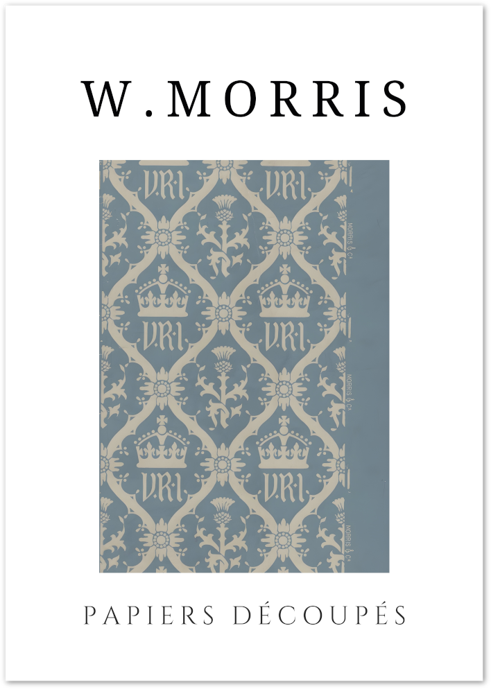 Posterux© | VRI Crown Repeat Poster – William Morris Papiers Découpés