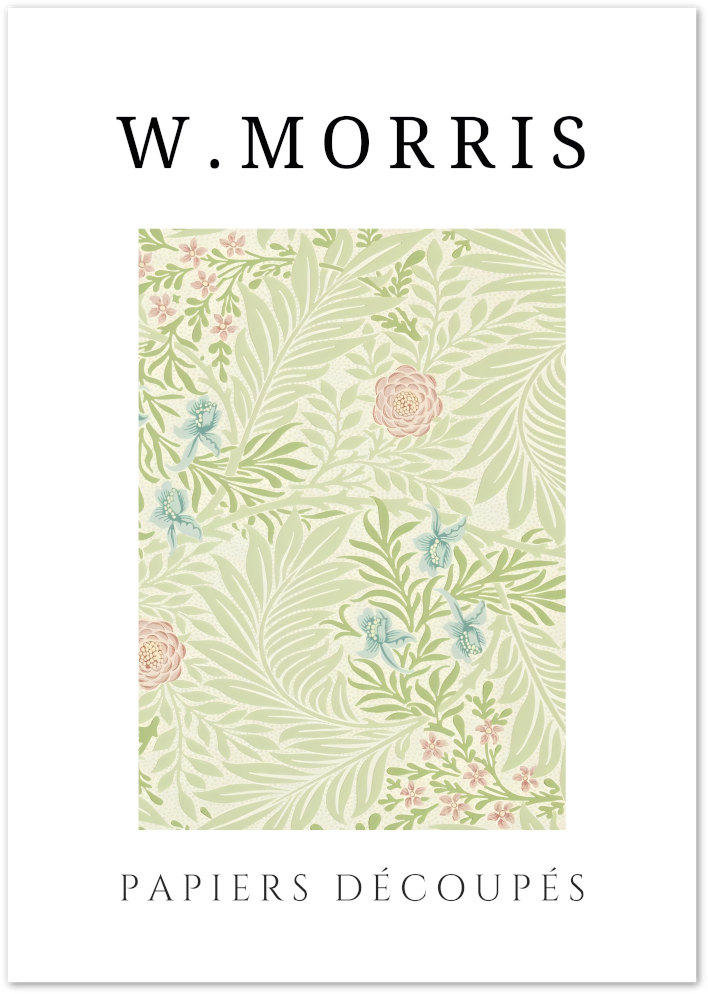 Posterux© | Pale Garden Bloom Poster – William Morris Papiers Découpés