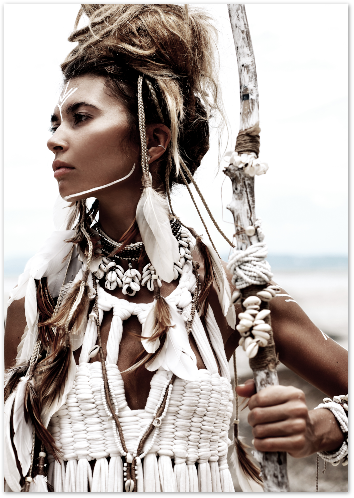 Posterux© | Bohemian Spirit – Tribal Warrior Woman Photography Poster
