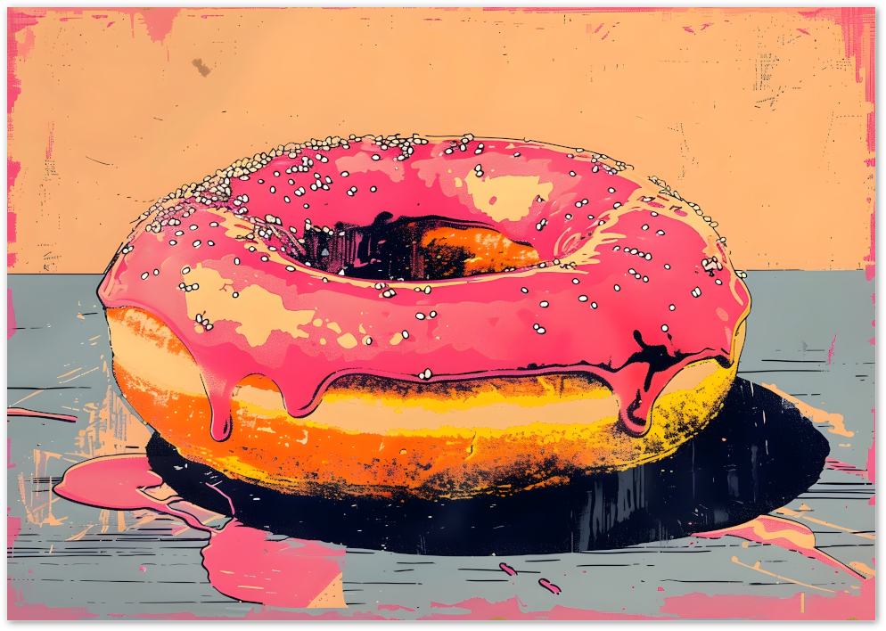 Posterux© | Pink Donut Poster – Pop Art Treat