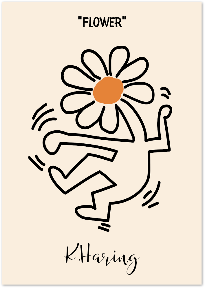 Posterux© | Orange Flower Dance Poster – Minimal Pop Art Print