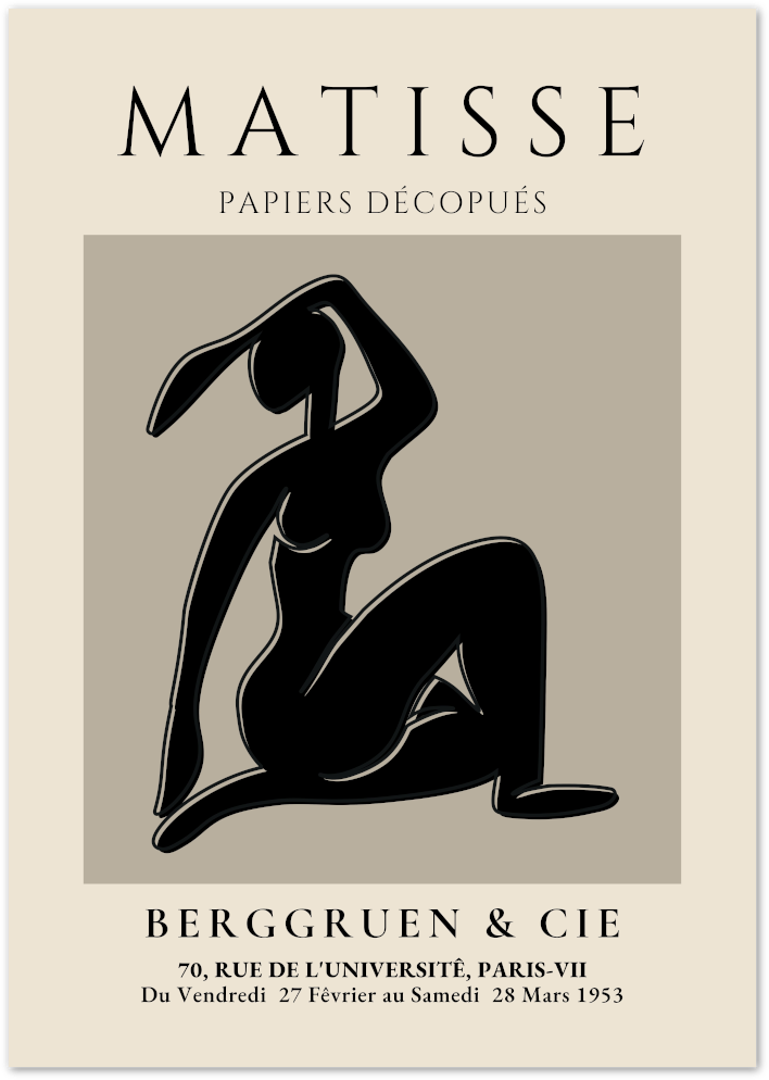 Posterux© | Seated Nude Poster – Matisse Silhouette Art