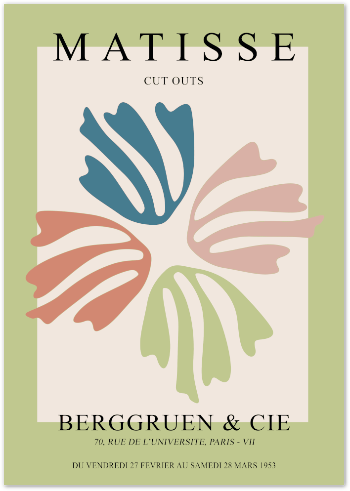 Posterux© | Cut-Outs Poster – Matisse Style Botanical Abstraction