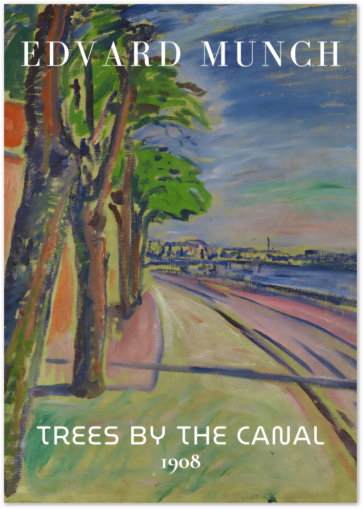 Posterux© | Trees by the Canal Poster – Munch Impressionist View