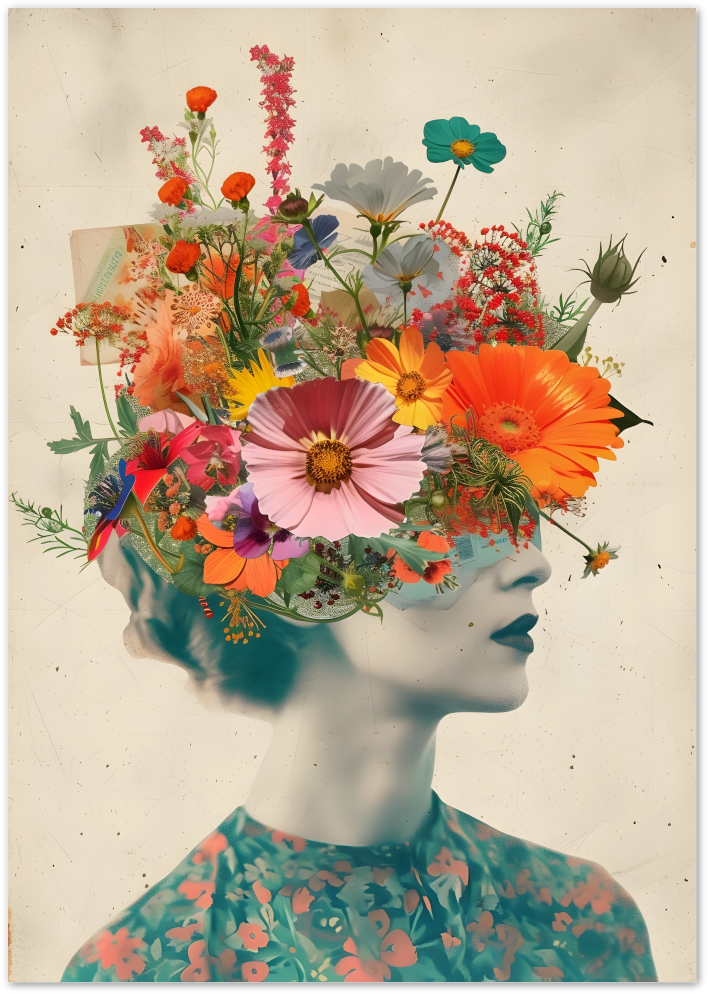 Posterux© | Flora Femme Poster – Flower Head Art Print