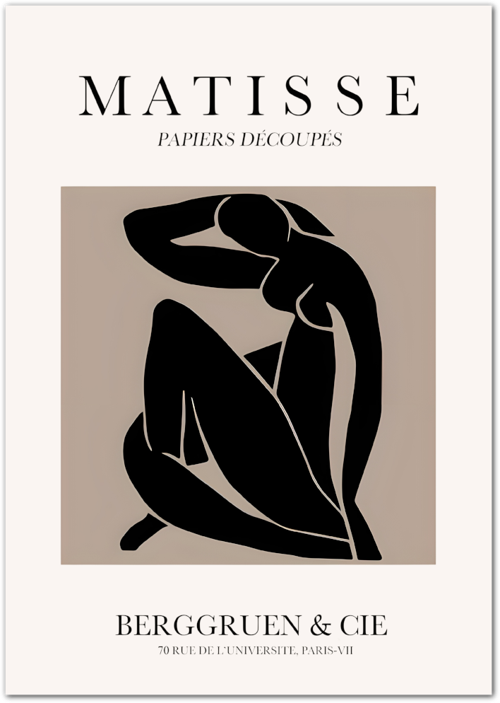 Posterux© | Seated Nude Poster – Matisse Cut-Out Style