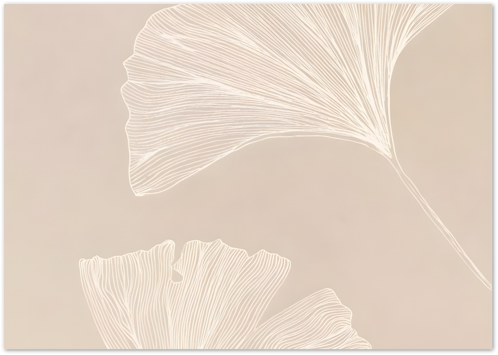 Posterux© | Ginkgo Duo Poster – Minimal Botanical Design