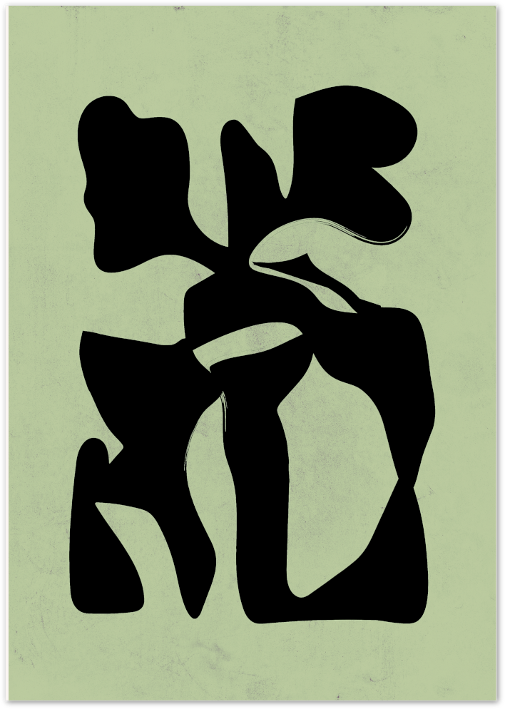 Posterux© | Green Form Poster – Abstract Botanical Inspired Shape
