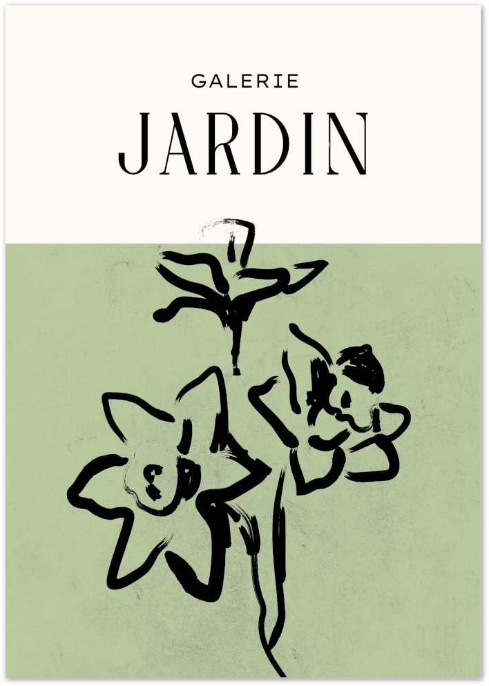 Posterux© | Jardin Flowers Poster – Artistic Ink Floral Print