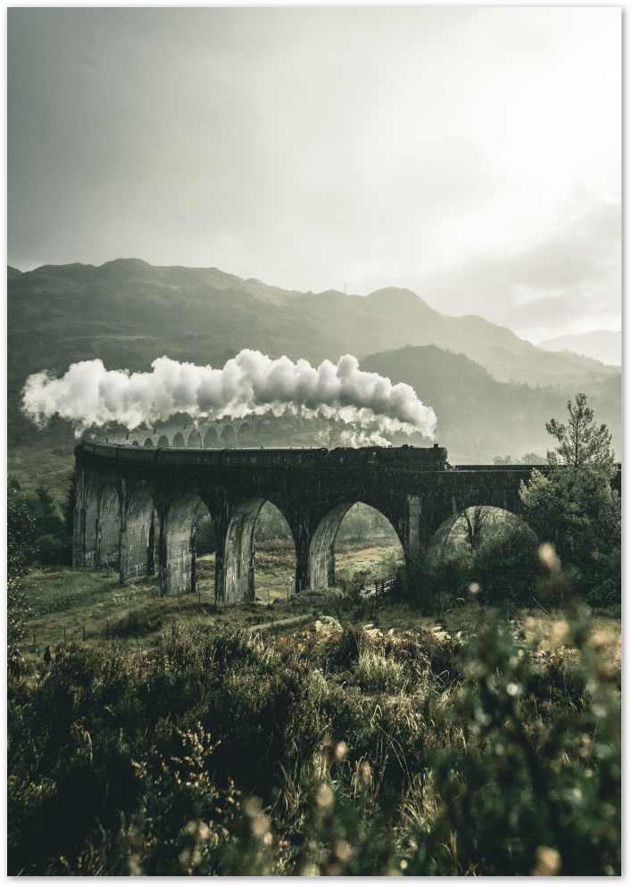 Posterux© | Steam Train Adventure – Vintage Travel Photography Poster
