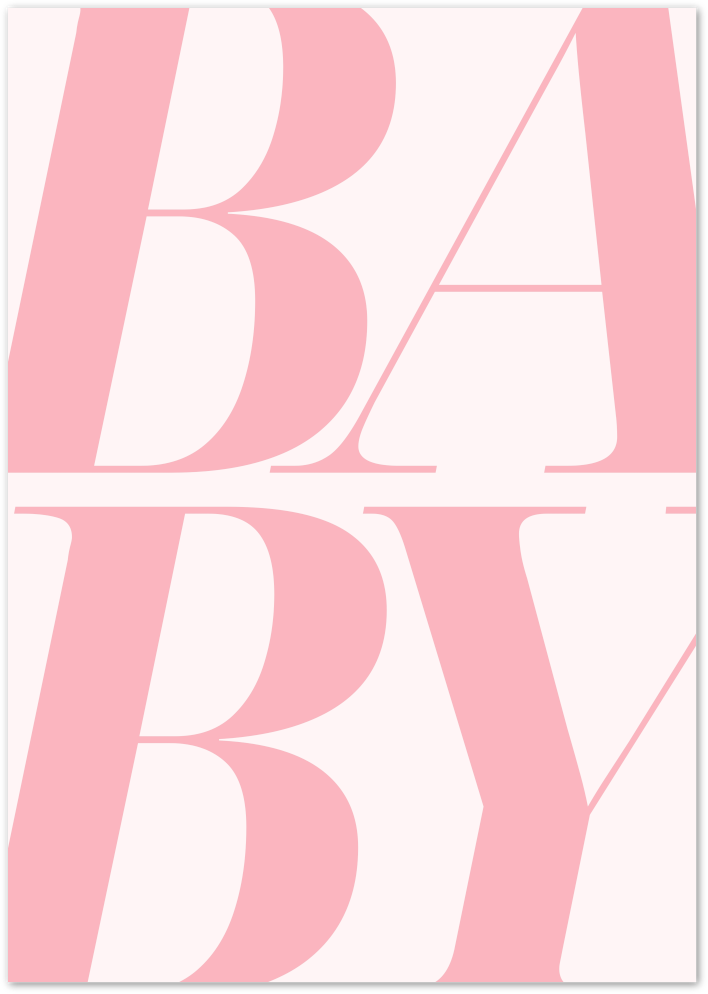 Posterux© | BABY Poster – Bold Pink Typography Print