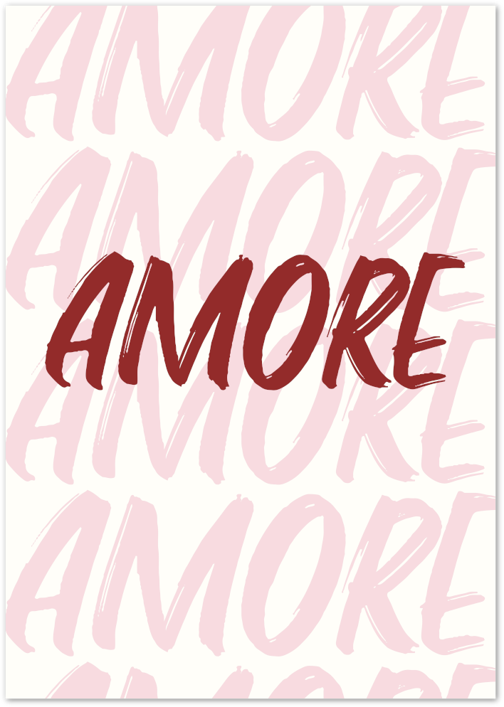 Posterux© | AMORE Poster – Love Typography in Brush Style