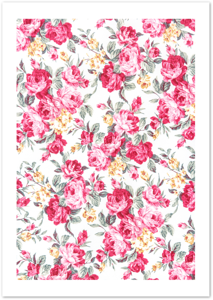 Posterux© | Pink Rose Fabric Poster – Vintage Floral Pattern