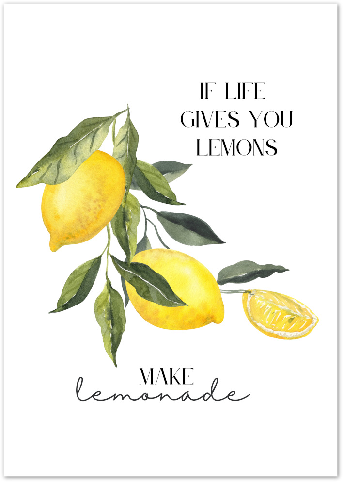 Posterux© | If Life Gives You Lemons Poster – Motivational Citrus Art